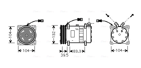 Ava Cooling Airco compressor UVAK076
