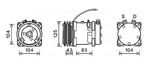 Ava Cooling Airco compressor UVAK085