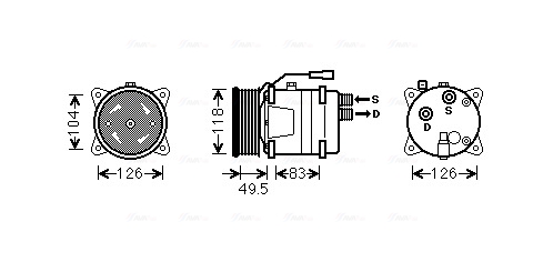 Ava Cooling Airco compressor VNAK303