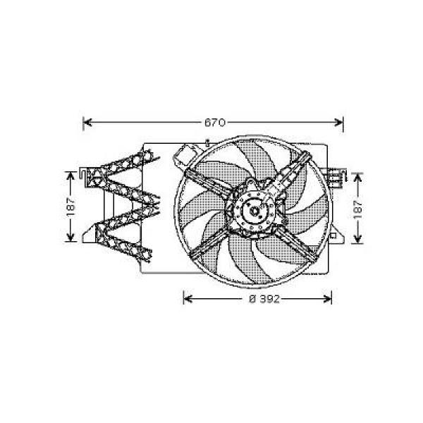 Diederichs Ventilatorwiel-motorkoeling DCL1128