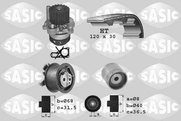 Sasic Distributieriem kit inclusief waterpomp 3906009