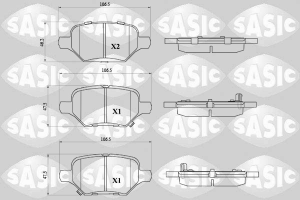 Sasic Remblokkenset, schijfrem 6210119