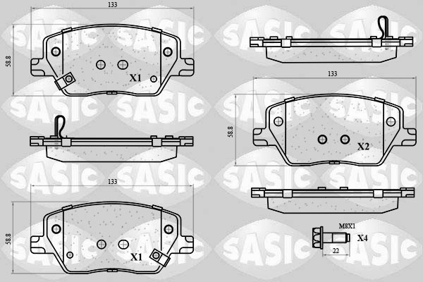Sasic Remblokkenset, schijfrem 6210134