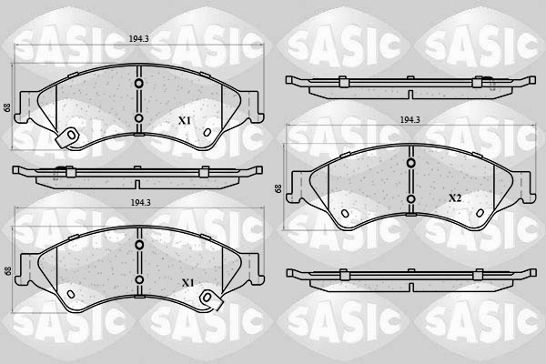 Sasic Remblokkenset, schijfrem 6210141
