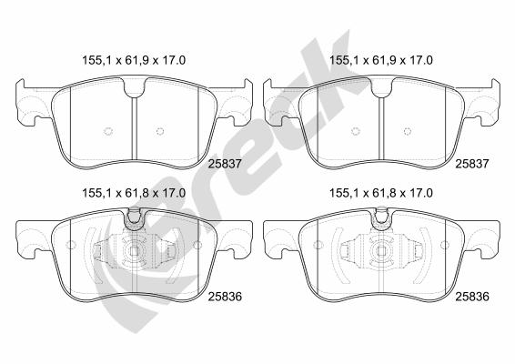 Breck Remblokkenset, schijfrem 25836 00 701 00