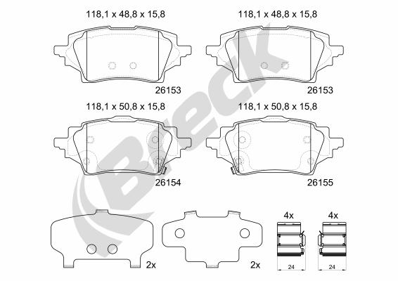 Breck Remblokkenset, schijfrem 26153 00 704 00