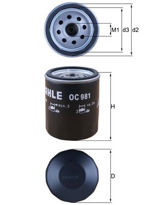 Mahle Original Oliefilter OC 981