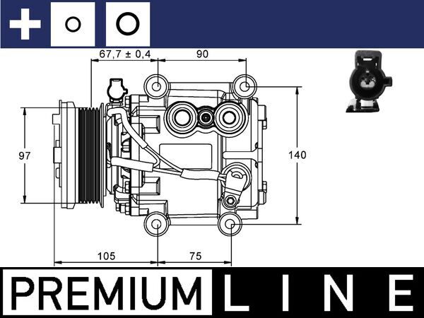 Mahle Original Airco compressor ACP 848 000P