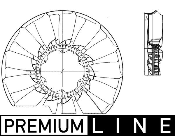 Mahle Original Ventilatorwiel-motorkoeling CFW 55 000P