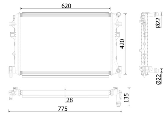 Mahle Original Interkoeler CIR 38 000P
