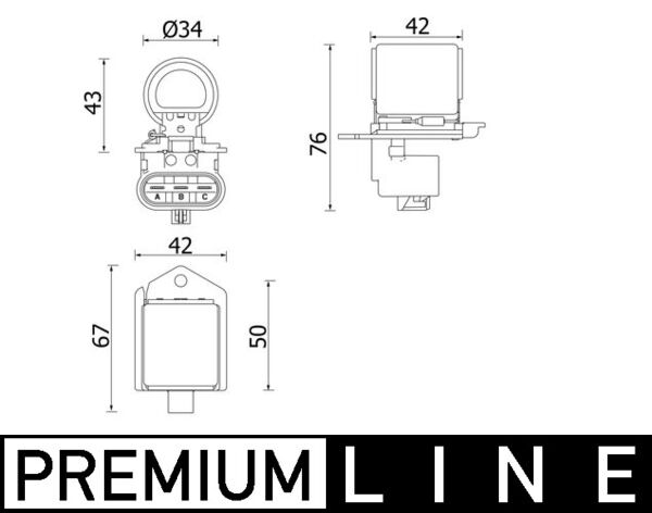 Mahle Original Kachel-/voorschakelweerstand CFR 2 000P