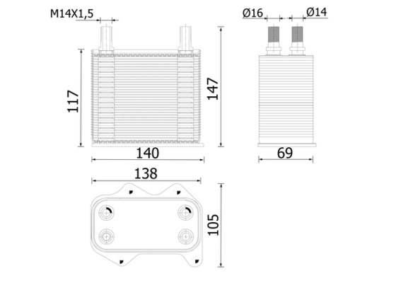 Mahle Original Oliekoeler motorolie CLC 305 000S