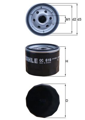 Mahle Original Oliefilter OC 619