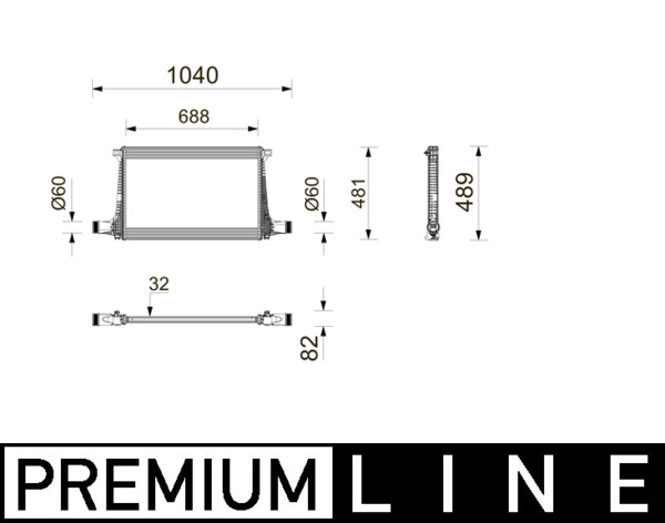 Mahle Original Intercooler, inlaatluchtkoeler CI 743 000P