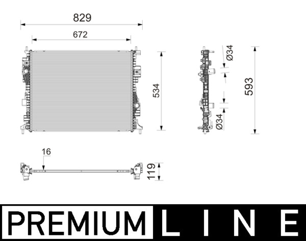 Mahle Original Radiateur CR 2824 000P