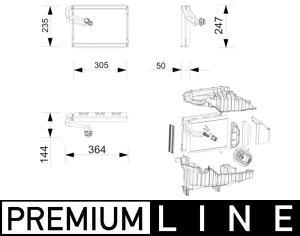 Mahle Original Verdamper, airconditioning AE 271 000P