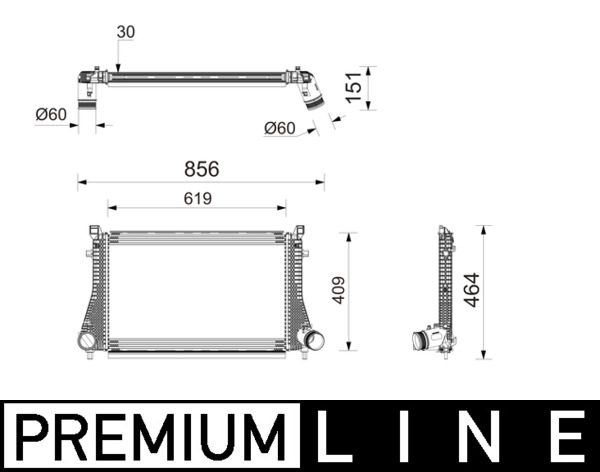 Mahle Original Intercooler, inlaatluchtkoeler CI 745 000P