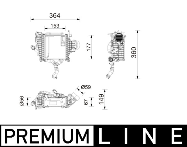Mahle Original Intercooler, inlaatluchtkoeler CI 750 000P