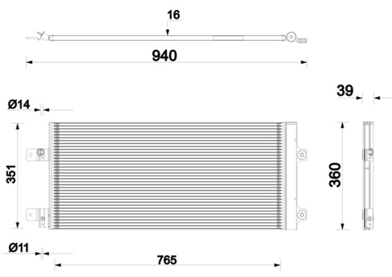 Mahle Original Condensor, airconditioning AC 1158 000P