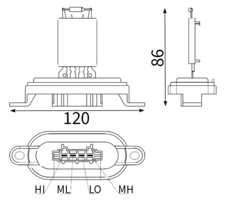Mahle Original Weerstand, interieurventilator ABR 174 000S