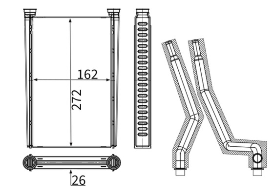 Mahle Original Kachelradiateur, interieurverwarming AH 361 000S