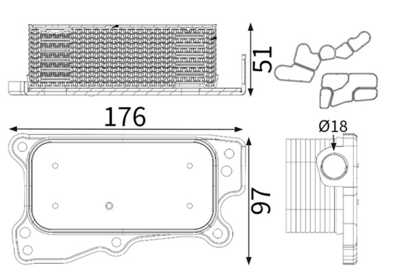 Mahle Original Oliekoeler, motorolie CLC 13 001S