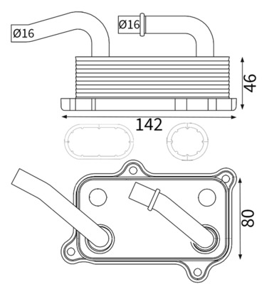 Mahle Original Oliekoeler, motorolie CLC 24 000S