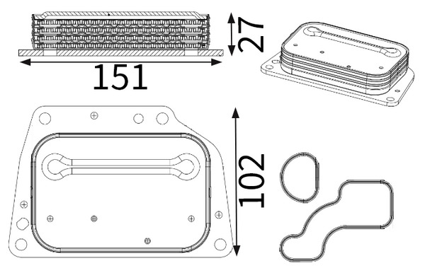 Mahle Original Oliekoeler, motorolie CLC 420 000S