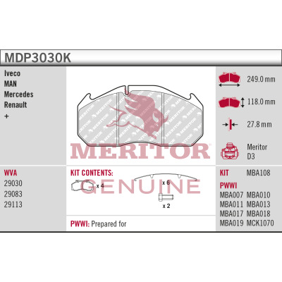 Meritor Remblokset MDP3030K