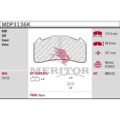Meritor Remblokset MDP3136K