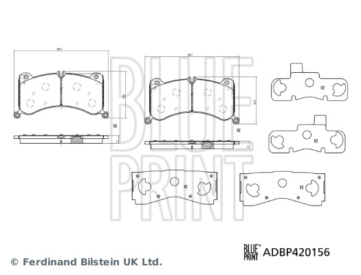 Blue Print Remblokkenset, schijfrem ADBP420156