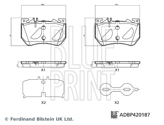 Blue Print Remblokkenset, schijfrem ADBP420187