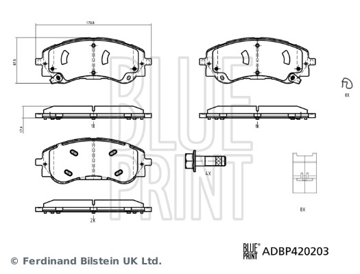 Blue Print Remblokkenset, schijfrem ADBP420203