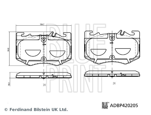 Blue Print Remblokkenset, schijfrem ADBP420205