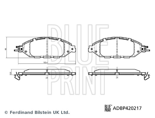 Blue Print Remblokkenset, schijfrem ADBP420217