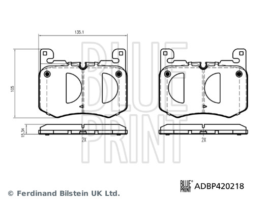 Blue Print Remblokkenset, schijfrem ADBP420218