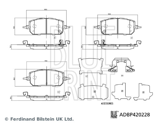 Blue Print Remblokkenset, schijfrem ADBP420228