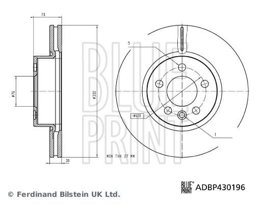 Blue Print Remschijf ADBP430196