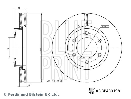 Blue Print Remschijf ADBP430198