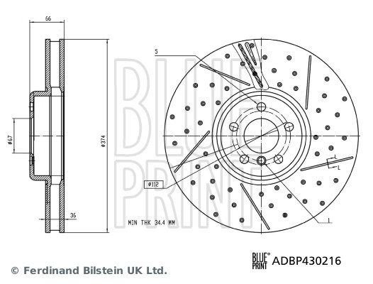 Blue Print Remschijf ADBP430216