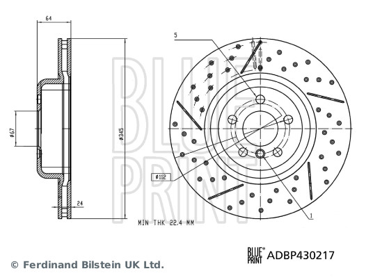 Blue Print Remschijf ADBP430217