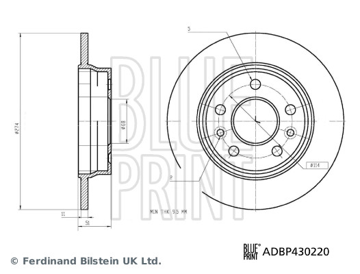 Blue Print Remschijf ADBP430220