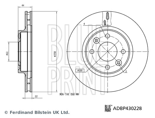 Blue Print Remschijf ADBP430228