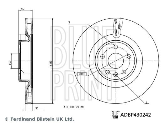 Blue Print Remschijf ADBP430242