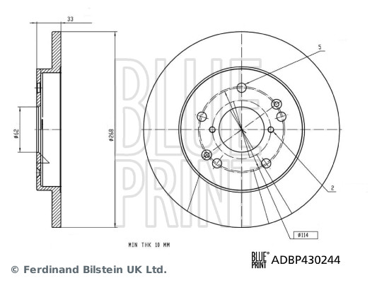 Blue Print Remschijf ADBP430244