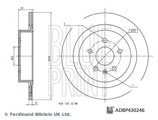 Blue Print Remschijf ADBP430246