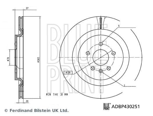 Blue Print Remschijf ADBP430251