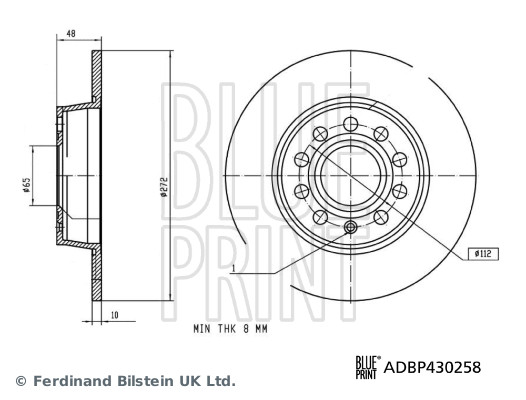 Blue Print Remschijf ADBP430258