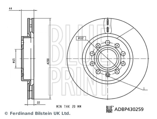 Blue Print Remschijf ADBP430259