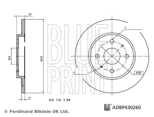 Blue Print Remschijf ADBP430260